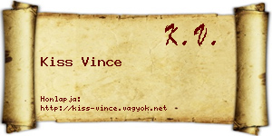 Kiss Vince névjegykártya